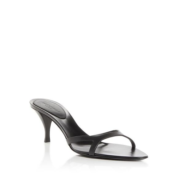 Saint Laurent 'Carla' Black High Heel Slide Sandals Size 5.5 - Picture 1 of 5
